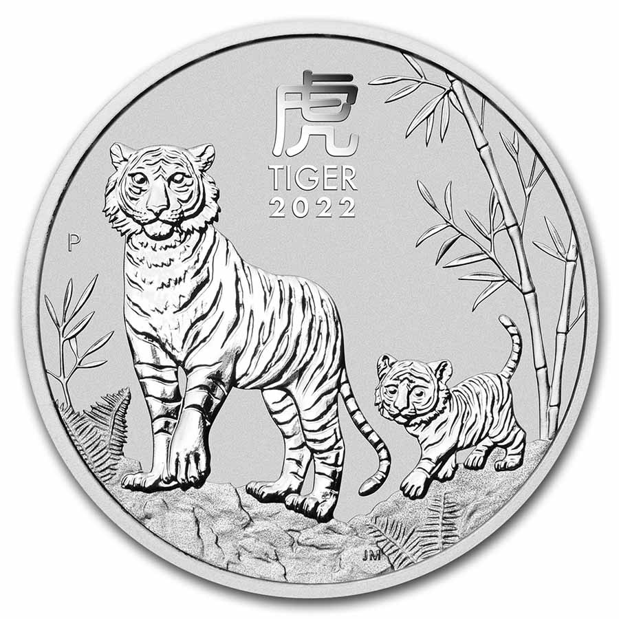 2022 Australia 5 oz Silver Lunar Tiger BU (Series III)
