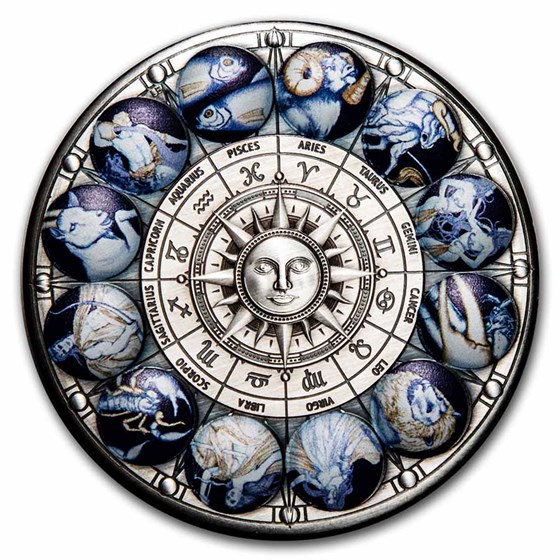2022 Australia 5 oz Silver Signs of the Zodiac (Antiqued) 2022 Australia 5 oz Silver Signs of the Zodiac (Antiqued)