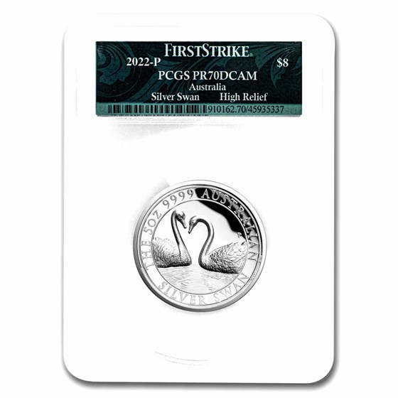 2022 Australia 5 oz Silver Swan PR-70 PCGS (FS, Swan Label) 2022 Australia 5 oz Silver Swan PR-70 PCGS (FS, Swan Label)