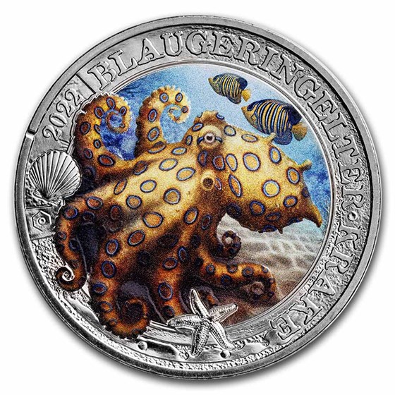 2022 Austria Cupro-Nickel €3 Marine Life (Blue-Ringed Octopus) 2022 Austria Cupro-Nickel €3 Marine Life (Blue-Ringed Octopus)