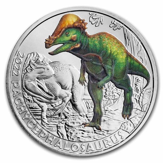 2022 Austria Cupro-Nickel €3 Supersaurs (Pachycephalosaurus)