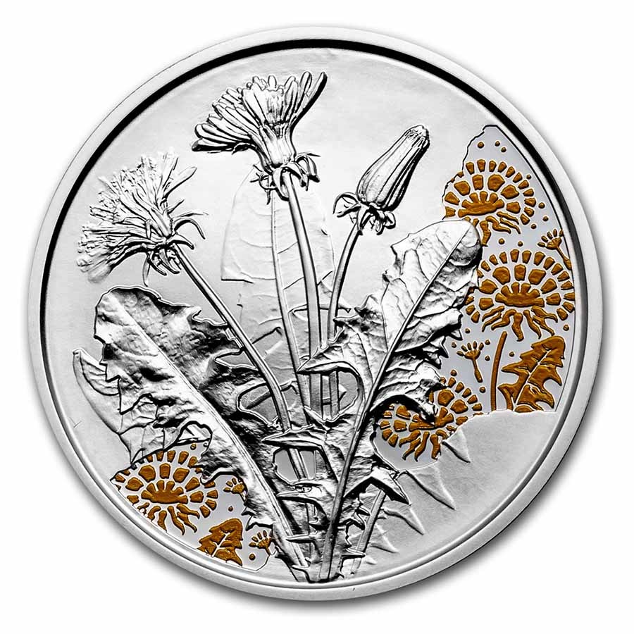 2022 Austria Proof Silver €10 Language of Flowers (Dandelion)