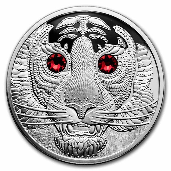 2022 Austria Silver €20 Eyes of the World The Power of the Tiger