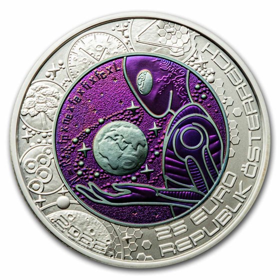 2022 Austria Silver/Niobium Extraterrestrial Life €25 BU 2022 Austria Silver/Niobium Extraterrestrial Life €25 BU