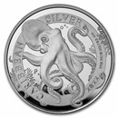 2022 Barbados 1 oz Silver Caribbean Octopus BU