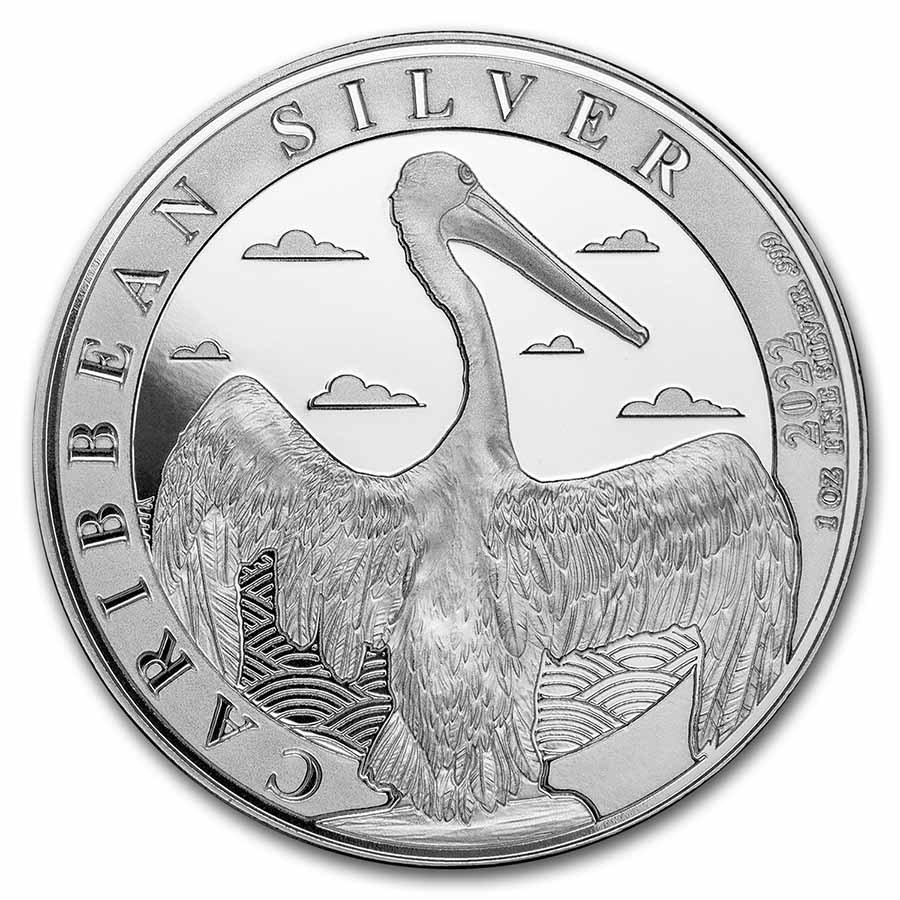 2022 Barbados 1 oz Silver Caribbean Pelican BU