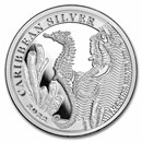 2022 Barbados 1 oz Silver Caribbean Seahorse BU