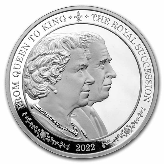 2022 Barbados 1 oz Silver Double Portrait From Queen to King 2022 Barbados 1 oz Silver Double Portrait From Queen to King