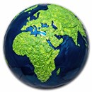 2022 Barbados 3 oz Silver Blue Marble: Green Planet Earth