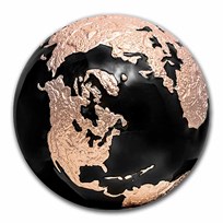 2022 Barbados 3 oz Silver Dark Marble: Planet Earth