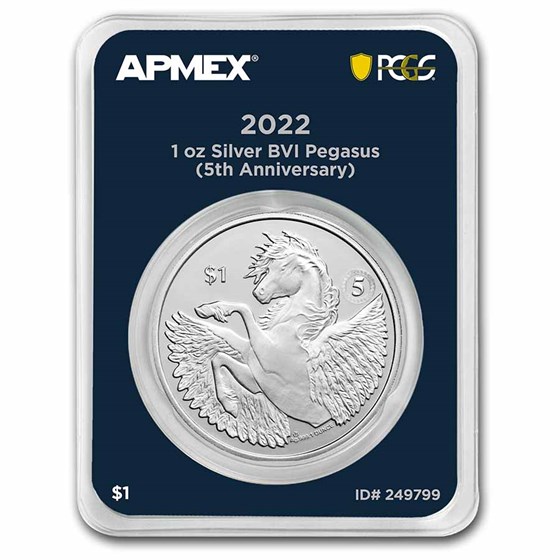 2022 BVI 1 oz Silver 5th Ann. Pegasus (MD® Premier + PCGS FS)