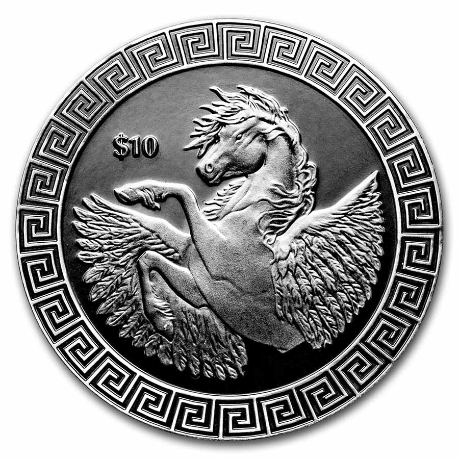 2022 BVI 1 oz Silver Proof $10 Pegasus Pearl Black Finish