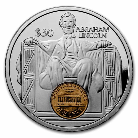 2022 BVI 5 oz Ag Pf Lincoln Memorial with Gold-Clad Lincoln Penny 2022 BVI 5 oz Ag Pf Lincoln Memorial with Gold-Clad Lincoln Penny
