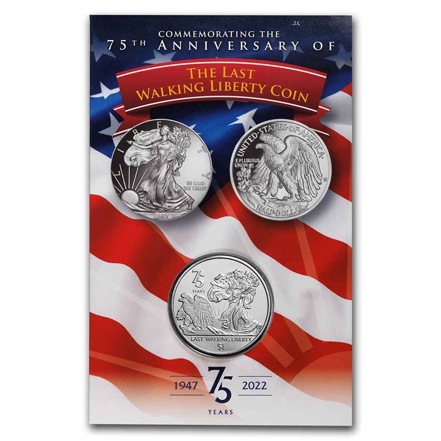 2022 BVI .91 oz Cupro-Nickel $1 Last Walking Liberty 75th Anniv.