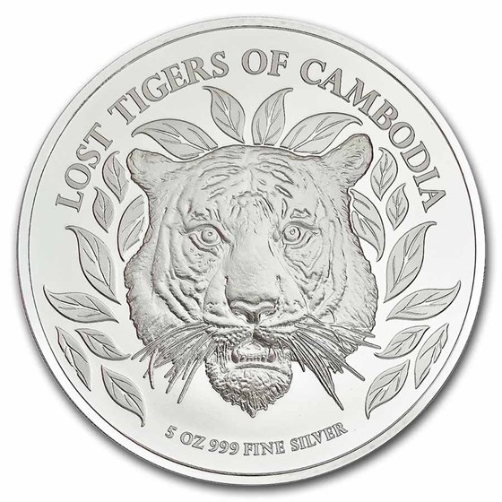 2022 Cambodia 5 oz Silver Lost Tigers BU 2022 Cambodia 5 oz Silver Lost Tigers BU
