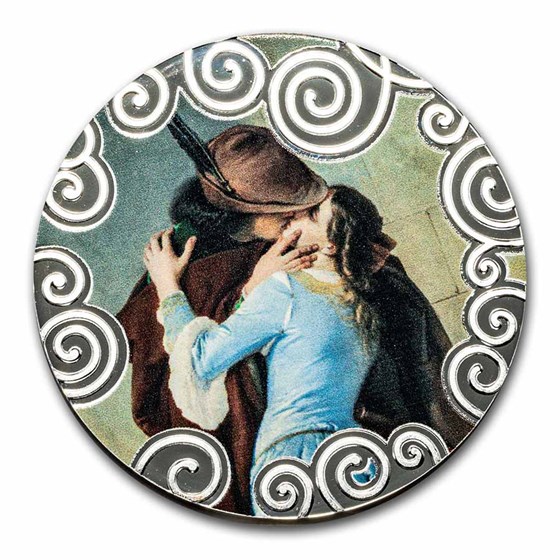 2022 Cameroon 1 oz Silver Proof El Beso by Francesco Hayez 2022 Cameroon 1 oz Silver Proof El Beso by Francesco Hayez