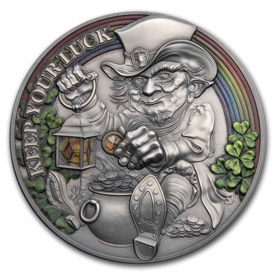 2022 Cameroon 50 gram Silver Antique Keep Your Luck