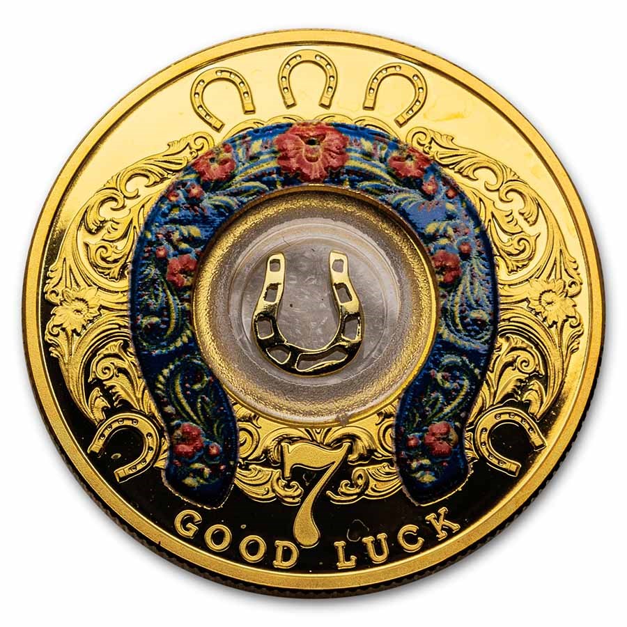 2022 Cameroon Silver Proof Horseshoe Lucky 7
