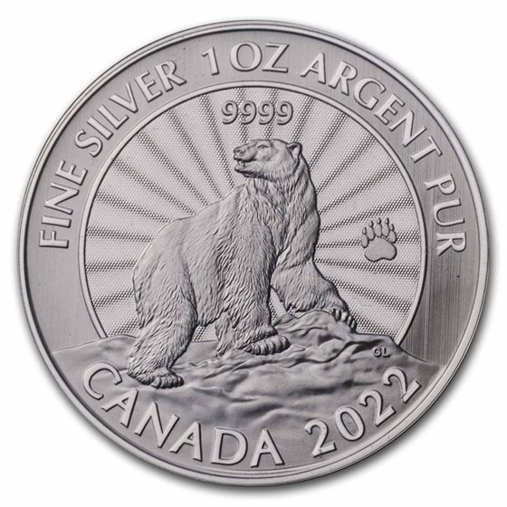 2022 Canada 1 oz $5 Silver The Majestic Polar Bear First Strike 2022 Canada 1 oz $5 Silver The Majestic Polar Bear First Strike