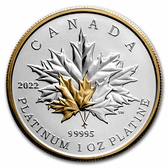 2022 Canada 1 oz Platinum $300 Maple Leaf Forever