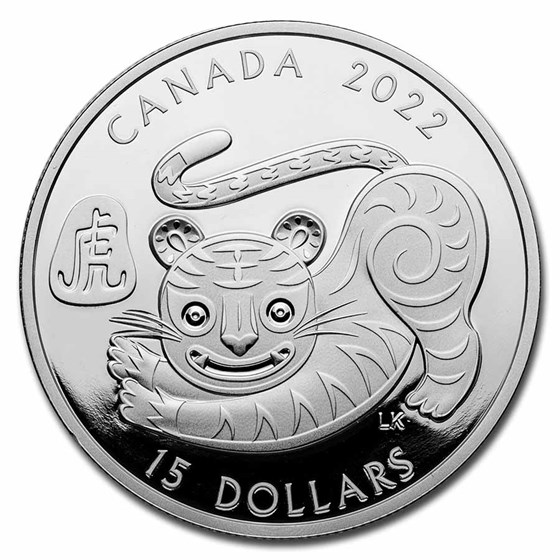 2022 Canada 1 oz Proof Silver $15 Lunar Year of the Tiger 2022 Canada 1 oz Proof Silver $15 Lunar Year of the Tiger