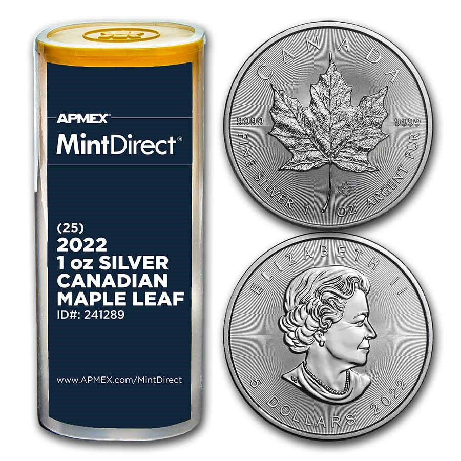 Buy 25Coin 2022 Canadian 1 oz Silver Maple Leafs APMEX
