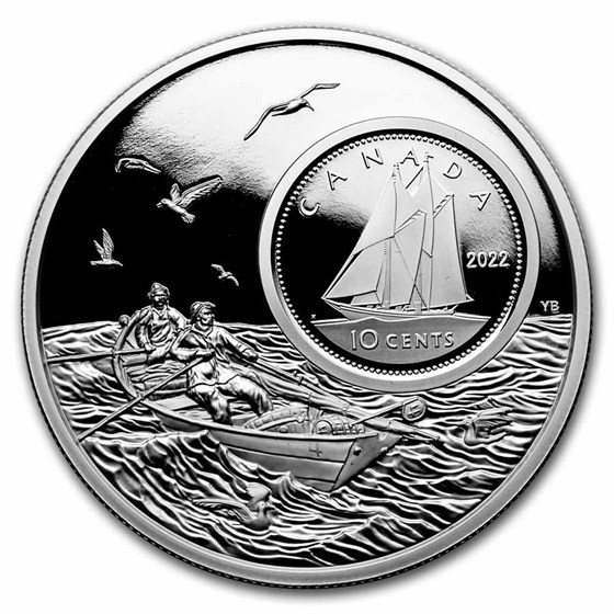 2022 Canada 5 oz Silver The Bigger Picture 10-Cent Bluenose 2022 Canada 5 oz Silver The Bigger Picture 10-Cent Bluenose