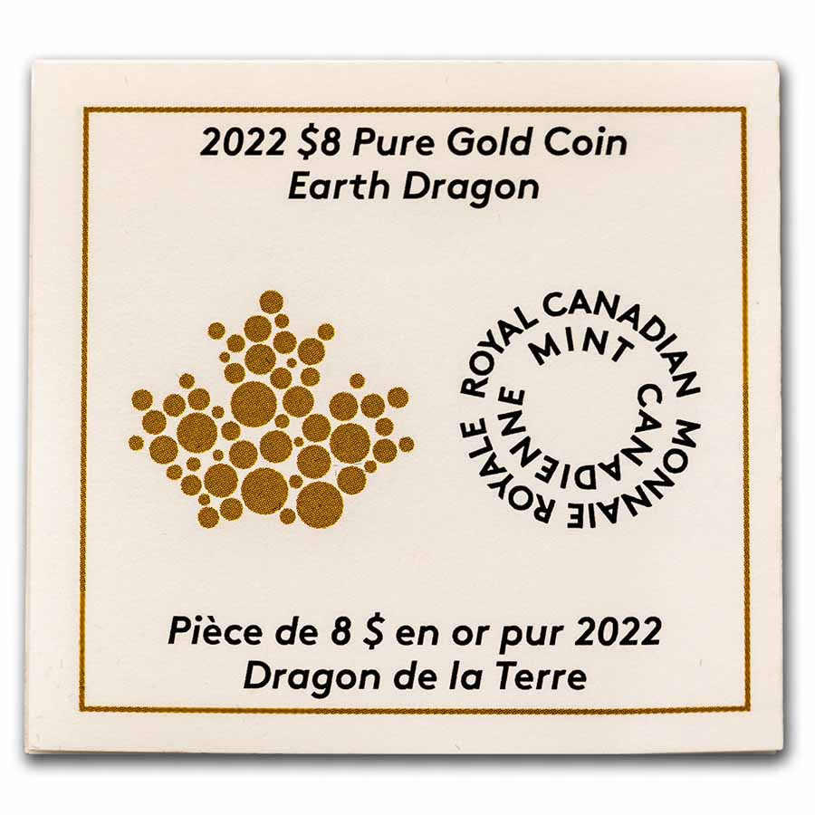 NGC PF70 2022 8ドル アースドラゴン - 純金 Buy 2022 Canada Proof Gold $8 Earth Dragon | APMEX