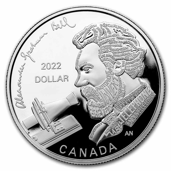 2022 Canada Silver Dollar Alexander Graham Bell Proof 2022 Canada Silver Dollar Alexander Graham Bell Proof