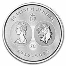 2022 Caymans Queen Elizabeth II 70th 1 oz Silver Platinum Jubilee