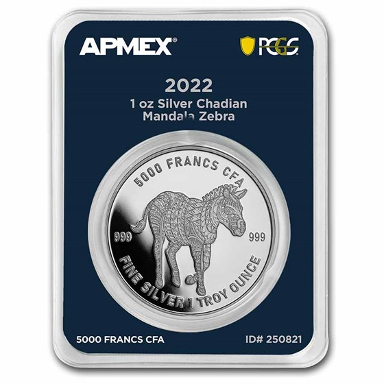 2022 Chad 1 oz Silver Mandala Zebra (MintDirect® Premier + PCGS) 2022 Chad 1 oz Silver Mandala Zebra (MintDirect® Premier + PCGS)