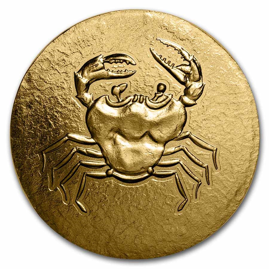 2022 Cook Islands 1/2 gram Gold Ancient Greece: Crab-Arkragas