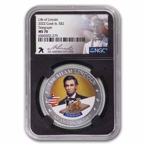 2022 Cook Islands 1/2 oz Silver Life of Lincoln MS-70 NGC 2022 Cook Islands 1/2 oz Silver Life of Lincoln MS-70 NGC