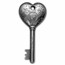 2022 Cook Islands 1 oz Antique Silver Key To My Heart Shaped Coin