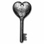2022 Cook Islands 1 oz Antique Silver Key To My Heart Shaped Coin