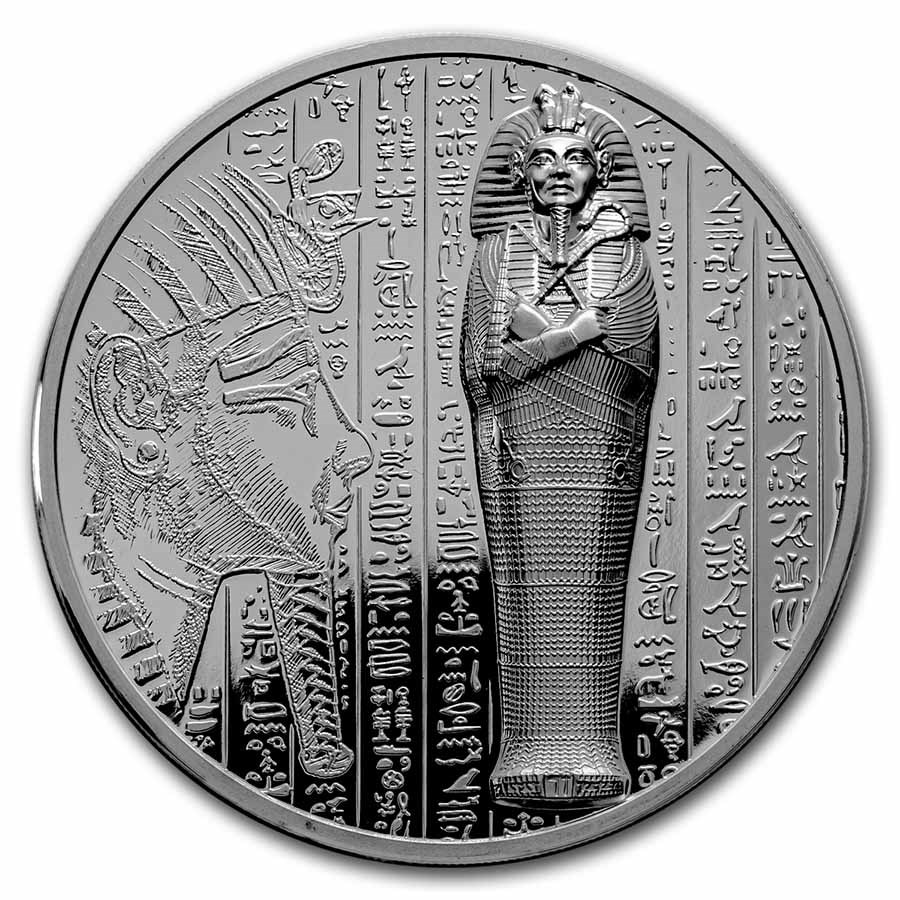 2022 Cook Islands 1 oz Antique Silver X Ray 2022: Mummy