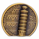 2022 Cook Islands 1 oz Gold Antique Leaning Tower of Pisa