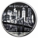2022 Cook Islands 1 oz Silver Big City Lights: New York Proof