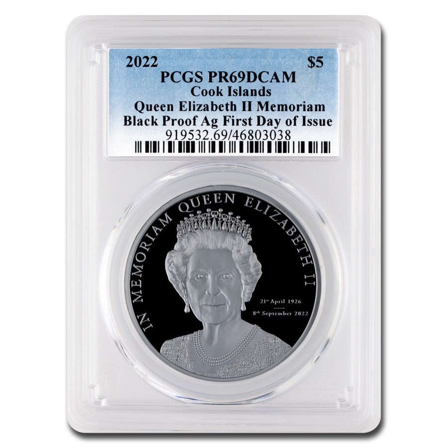 2022 Cook Islands 1 oz Silver In Memoriam Black PR-69 PCGS (FDI)