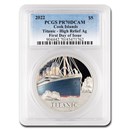 2022 Cook Islands 1 oz Silver Titanic UHR PR-70 PCGS DCAM (FDI) 2022 Cook Islands 1 oz Silver Titanic UHR PR-70 PCGS DCAM (FDI)