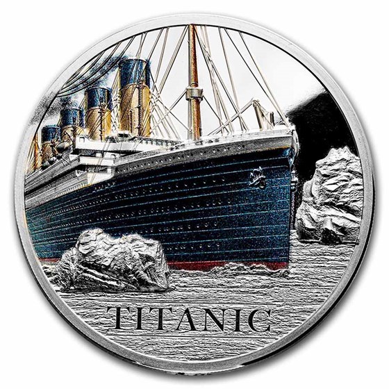 2022 Cook Islands 1 oz Silver Titanic Ultra High Relief Proof