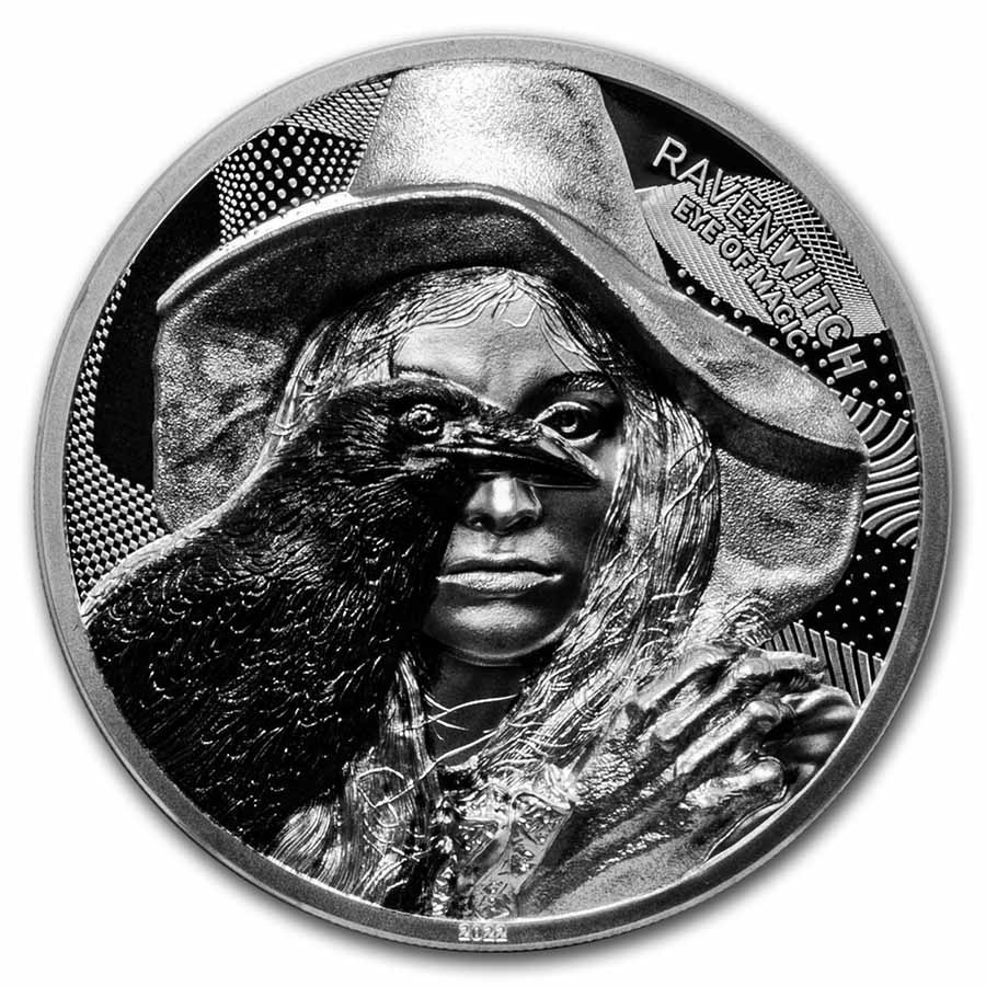 2022 Cook Islands 2 oz Silver Proof Raven Witch: Eye of Magic