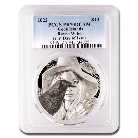 2022 Cook Islands 2 oz Silver Raven Witch PR-70 PCGS (FDI) 2022 Cook Islands 2 oz Silver Raven Witch PR-70 PCGS (FDI)
