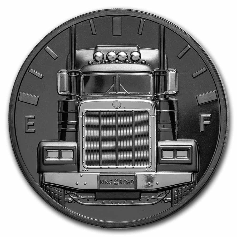 2022 Cook Islands 2 oz Silver Truck: King of the Road Black Proof