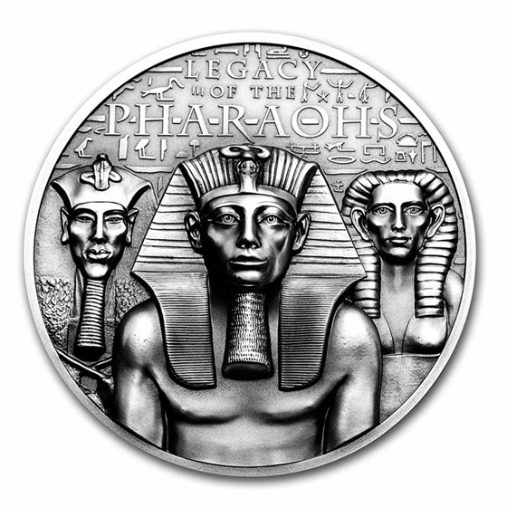 2022 Cook Islands 3 oz Silver Antique Legacy of the Pharaohs