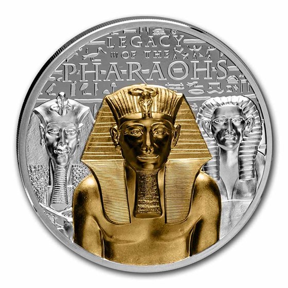 2022 Cook Islands 3 oz Silver High Relief Legacy of the Pharaohs