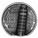 2022 Cook Islands 5 oz Silver Antique Leaning Tower of Pisa