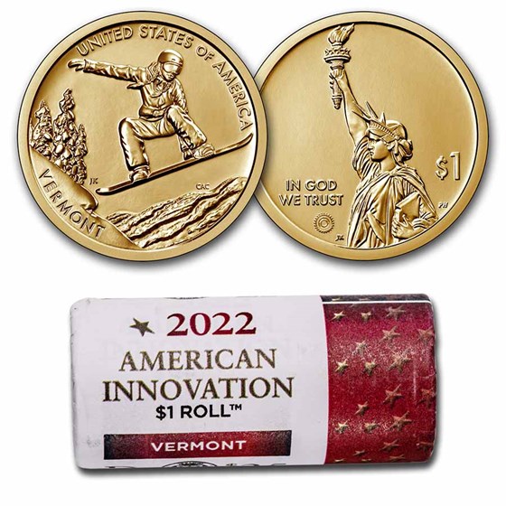 2022-D American Innovation $1 Snowboarding 25-Coin Roll (VT) 2022-D American Innovation $1 Snowboarding 25-Coin Roll (VT)