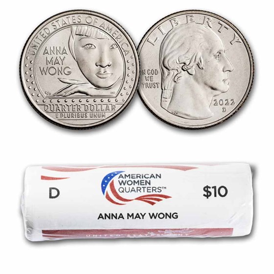 2022-D Anna May Wong American Women Quarter 40-Coin Roll BU