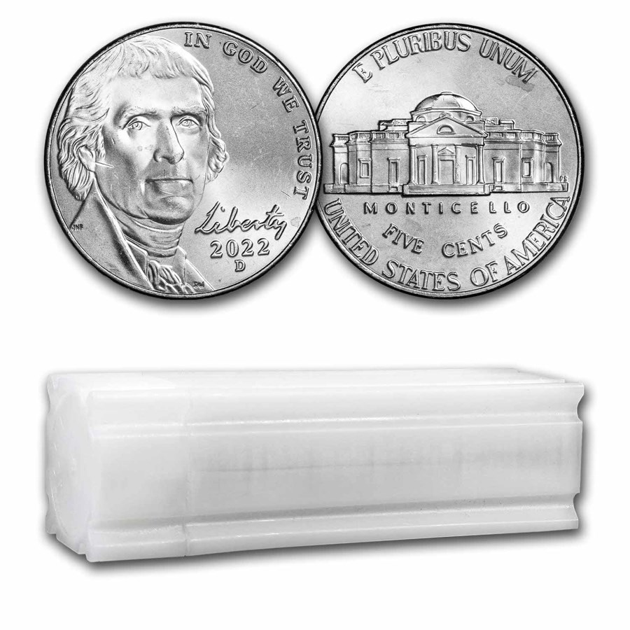 2022-D Jefferson Nickel 40-Coin Roll BU
